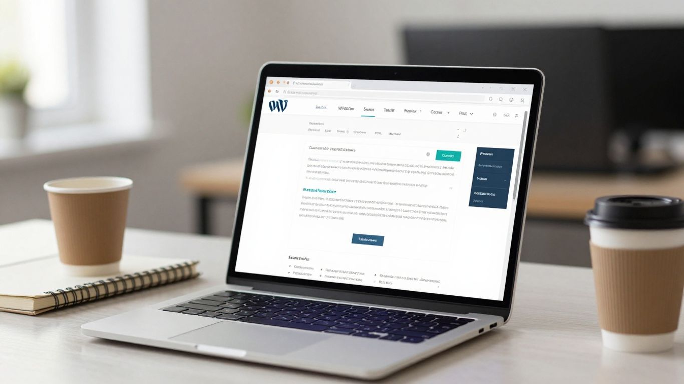 WordPress site URL structure on laptop