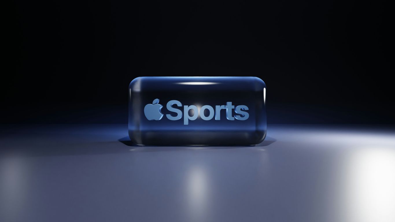 Apple sports logo on a reflective surface