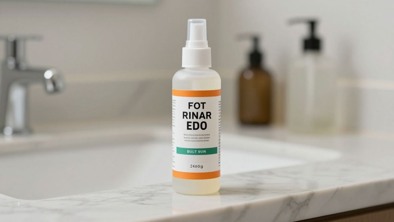 A clean bottle of glycerin-free lubricant on a marble surface