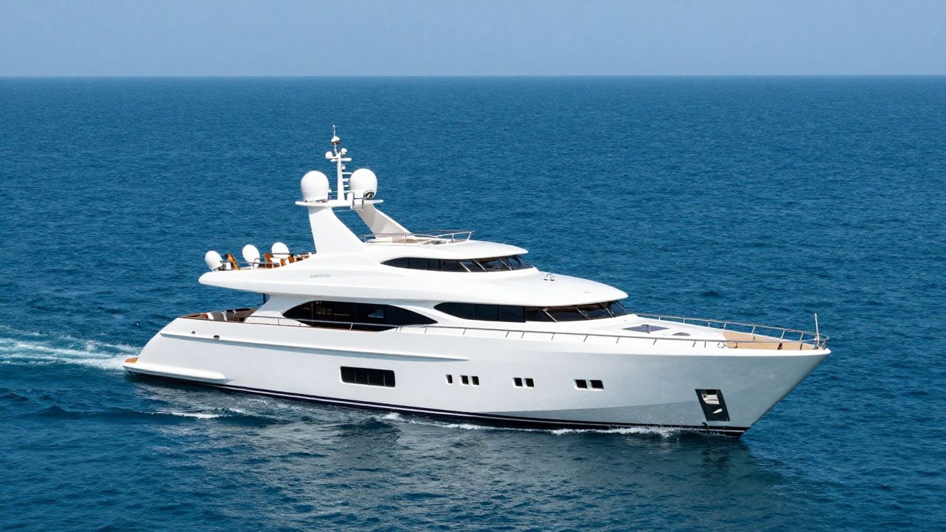 Elegant Grace Yacht sailing on a calm blue sea.