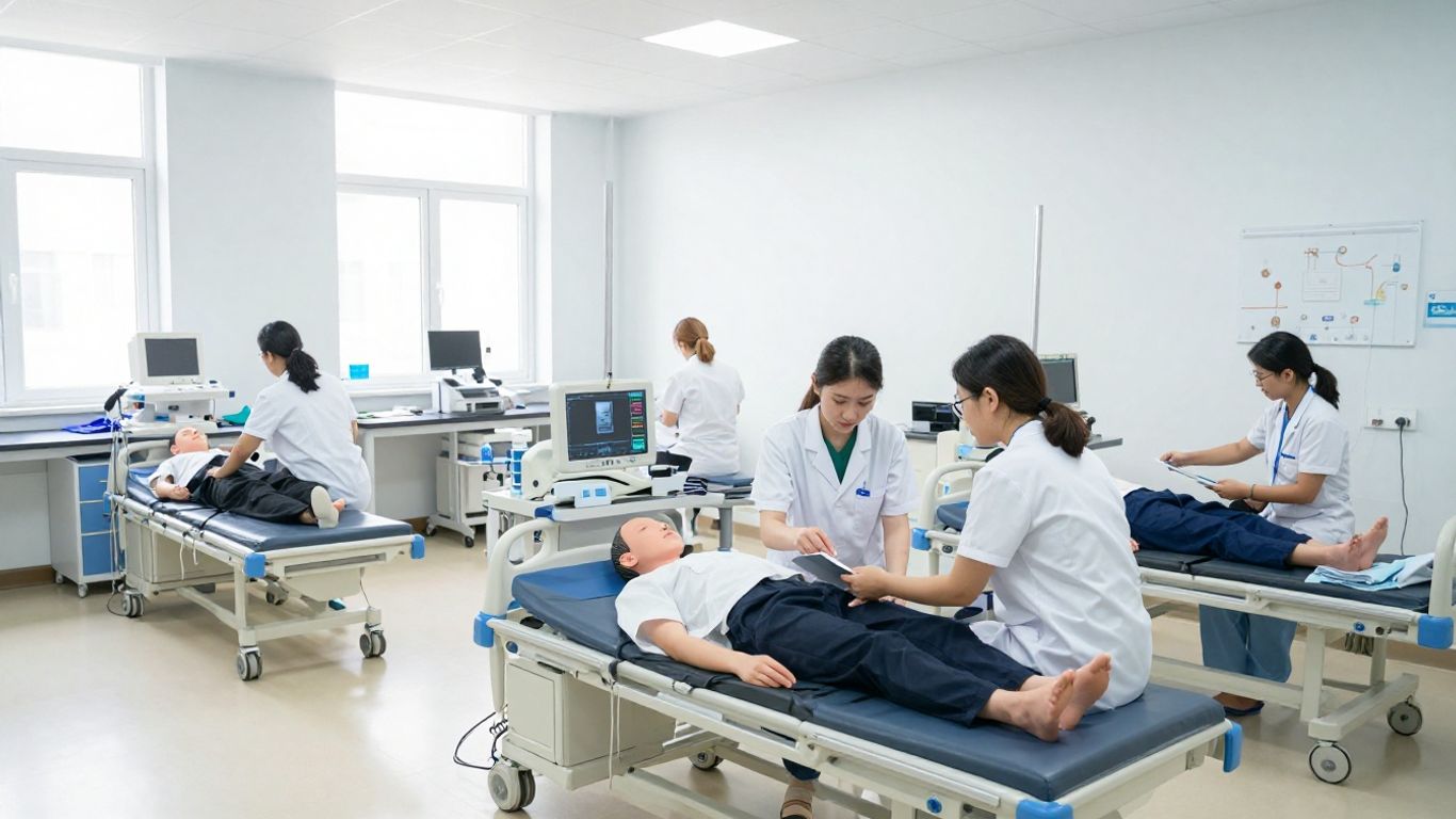 Modern healthcare training facility lab