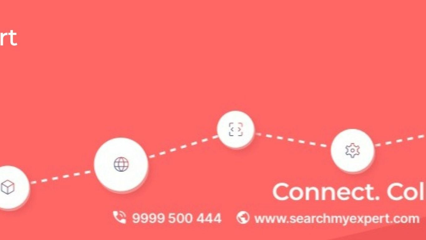 a red background with a line of white circles