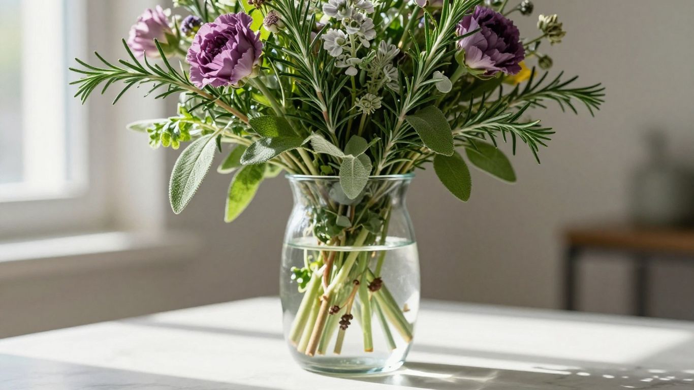 A vase of aromatic flowers