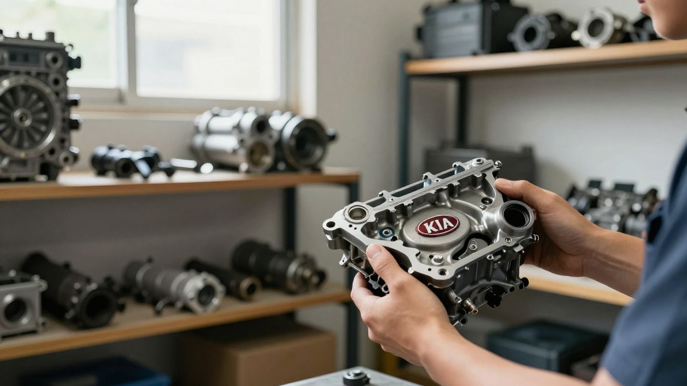 Kia Rio parts in a workshop