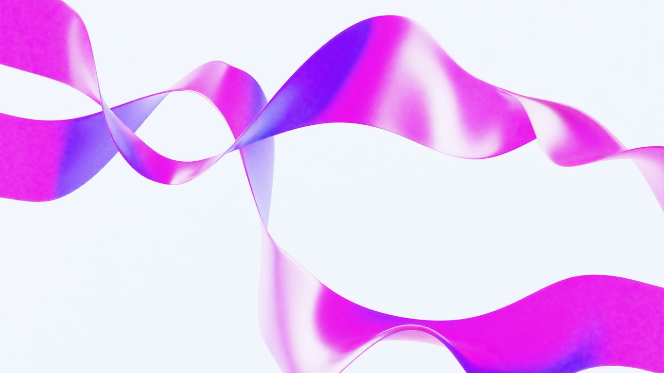 A pink ribbon is blowing in the wind