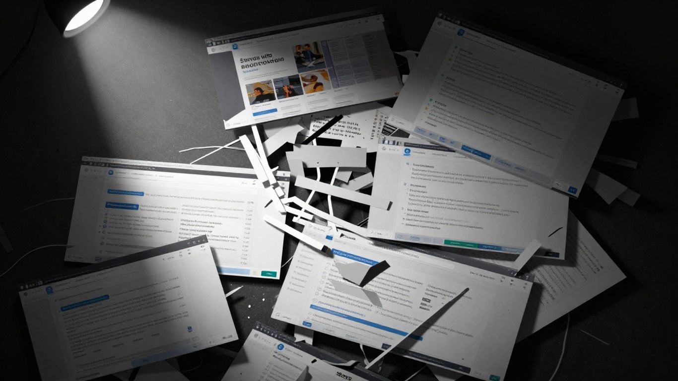 Confusing website structure with clear paths highlighted.