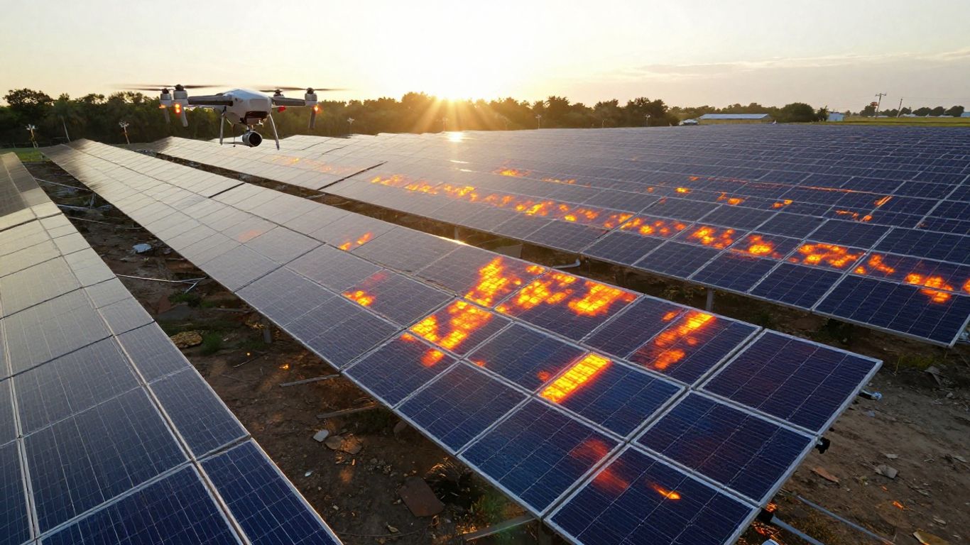 Drone thermal mapping of solar panels
