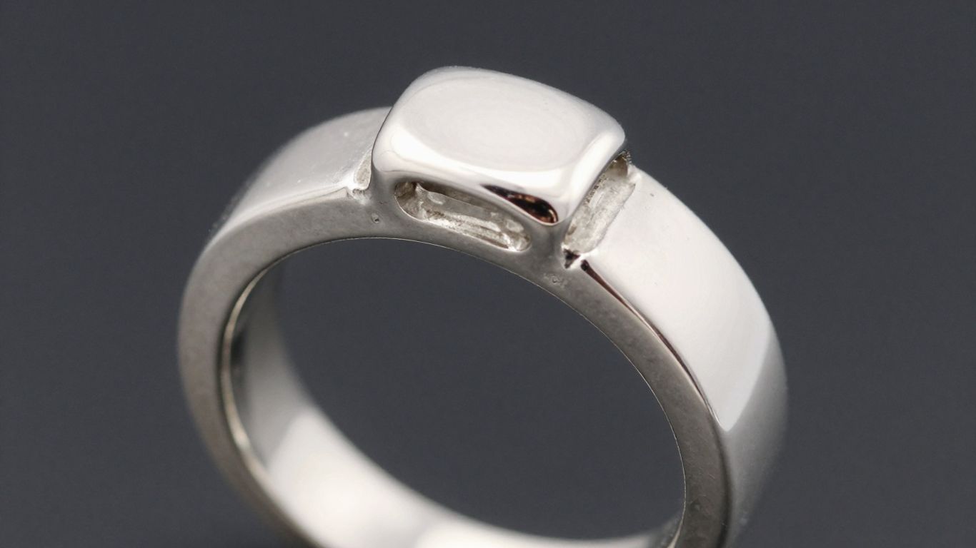 Bague en or blanc avec un placage de rhodium brillant.