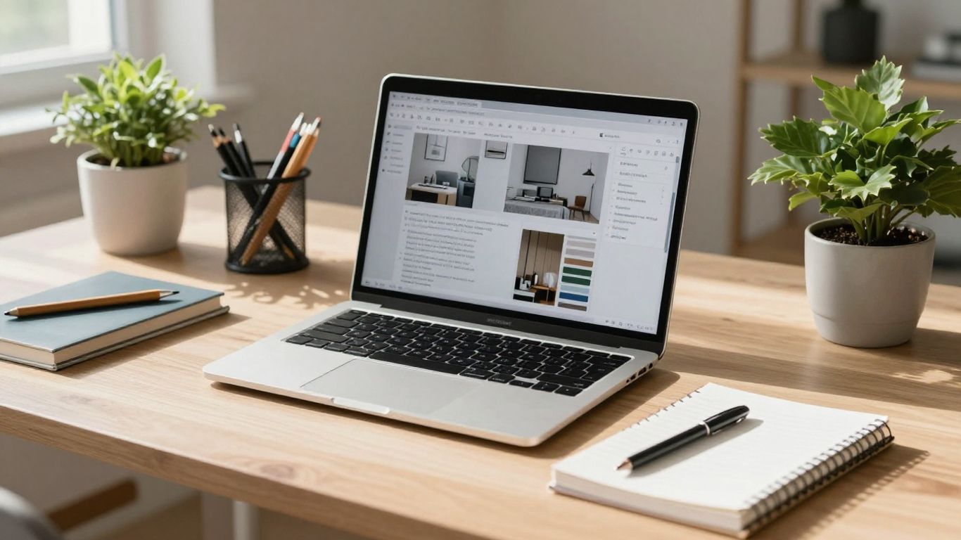 Grafik pracujący przy komputerze w domu