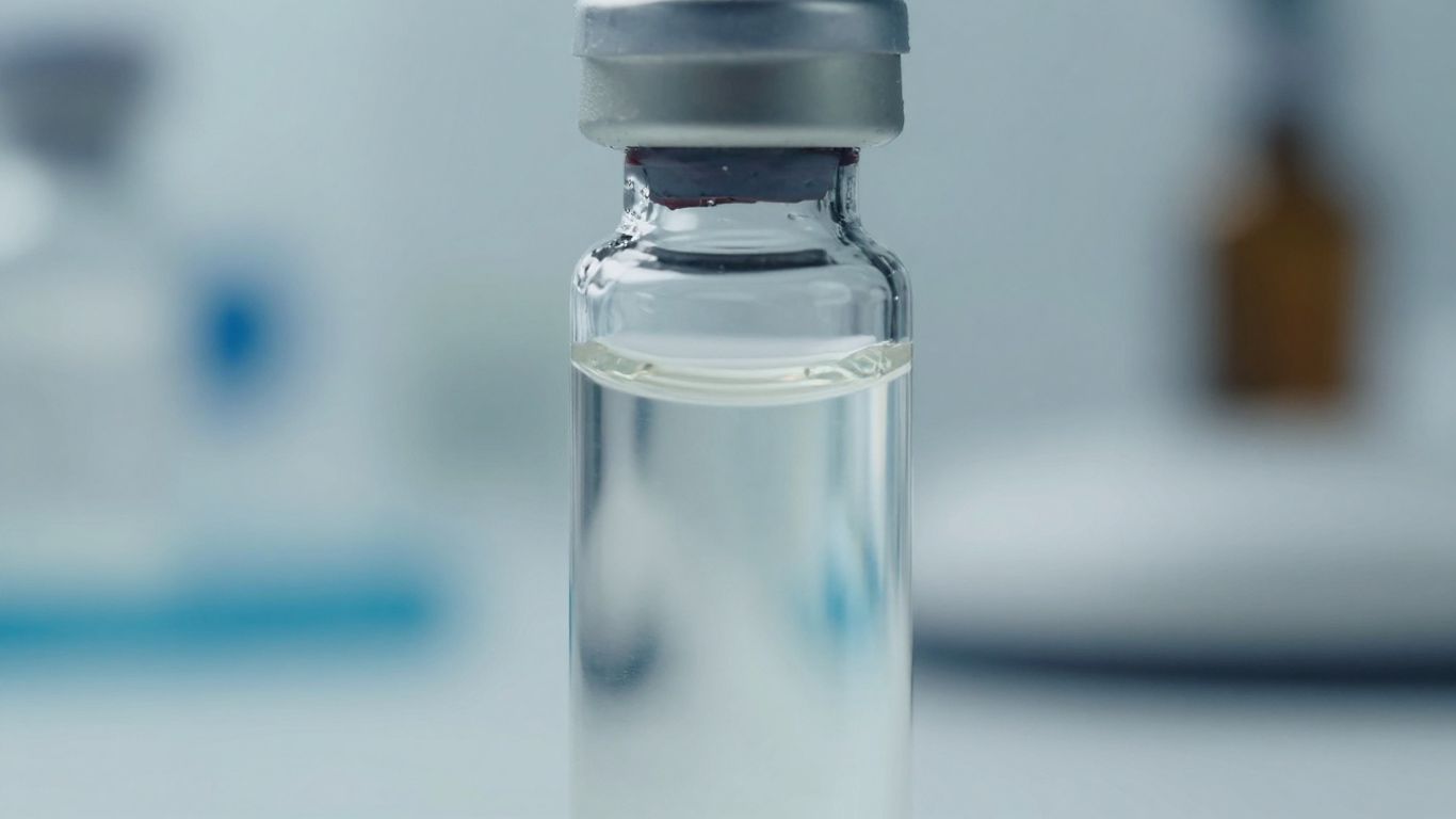 Vial of Retatrutide peptide solution.