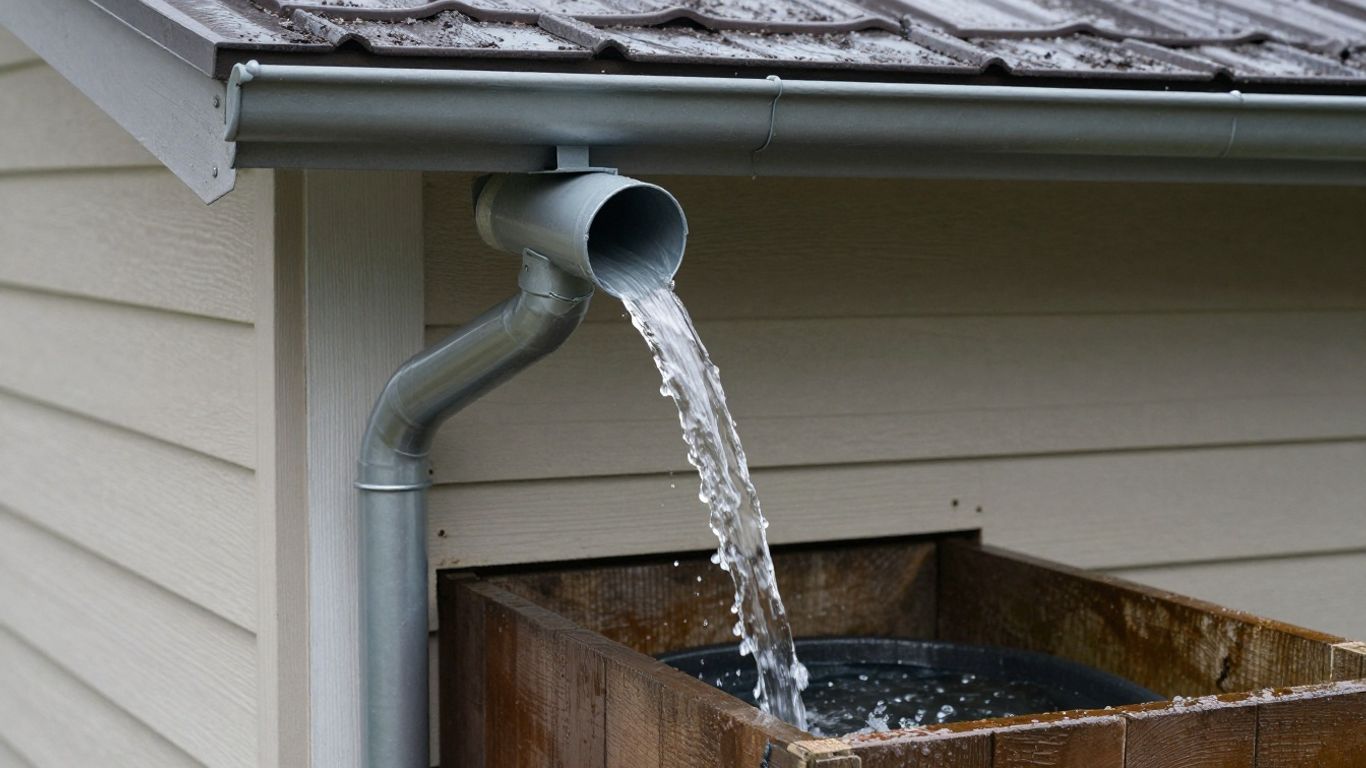 Gutters and downspouts collecting rainwater efficiently.
