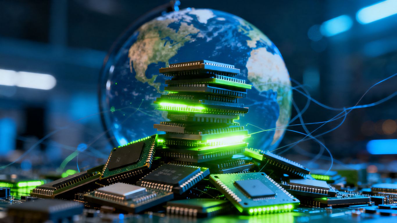 Computer chips causing a shortage, impacting global internet access.