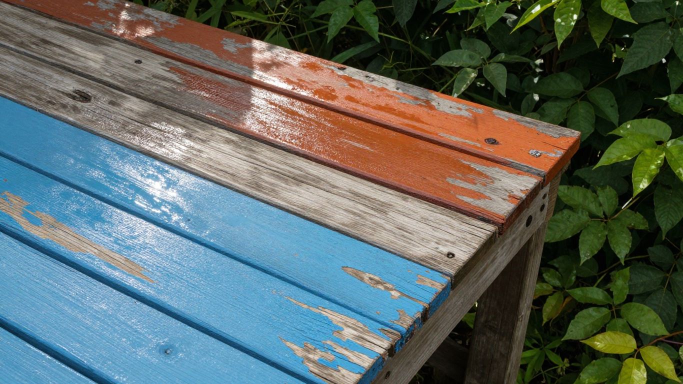 Deck being painted, showing old and new sections.