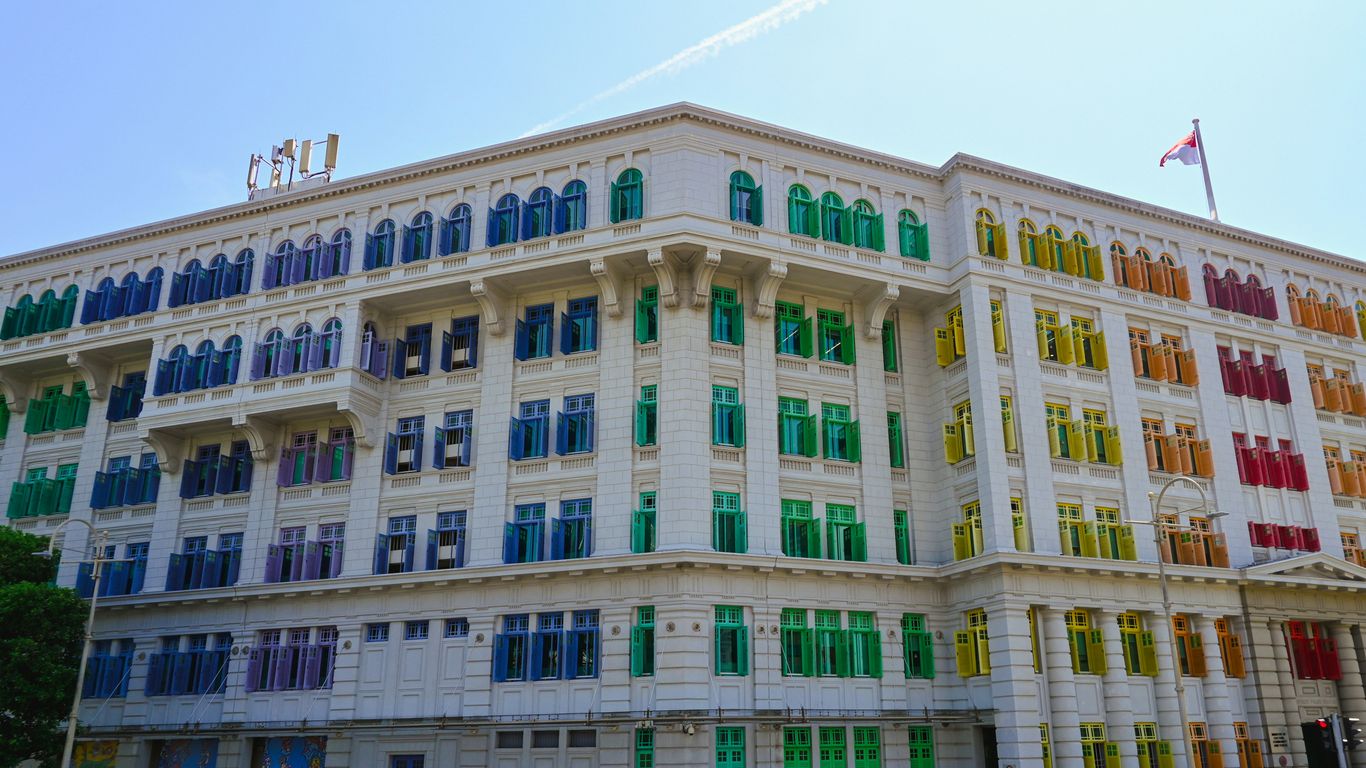 Colourful windows of Old Hill Street Police Station