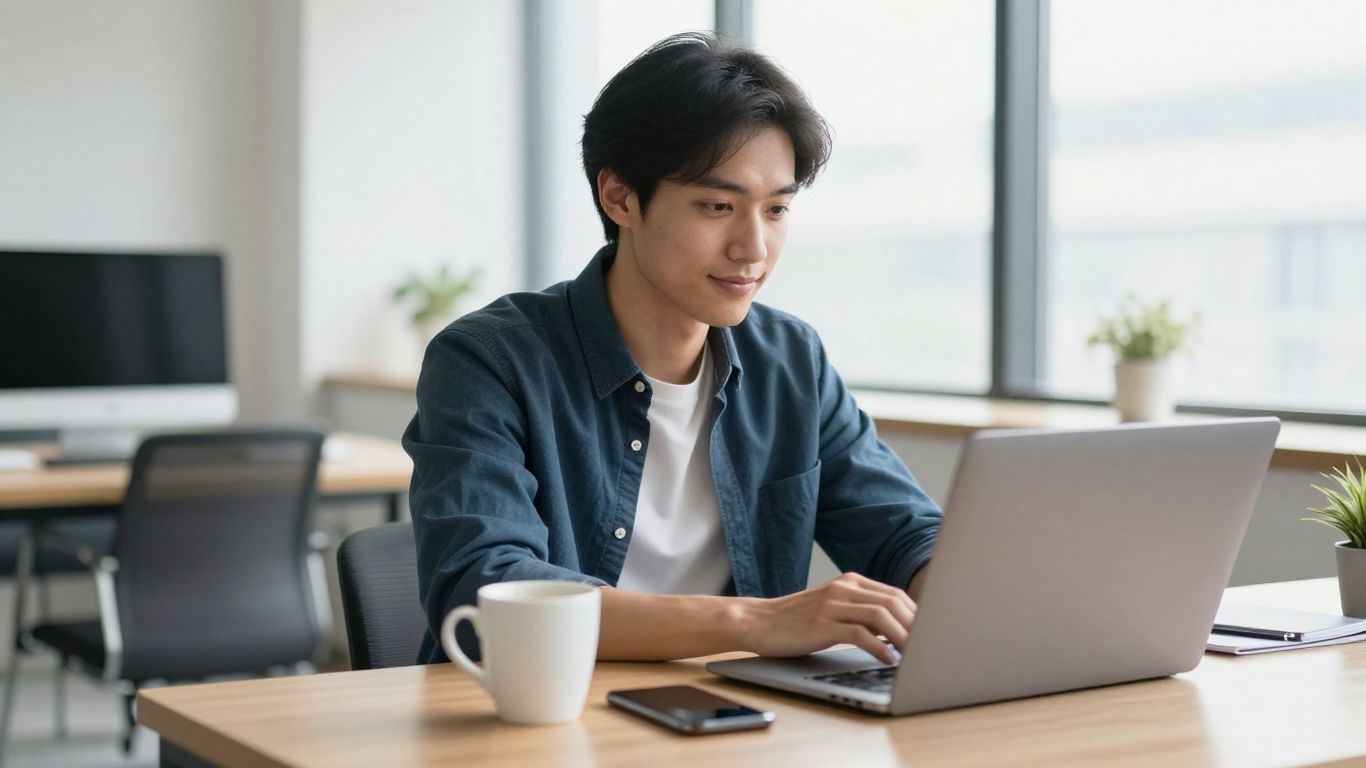 Person applying for an online loan on laptop