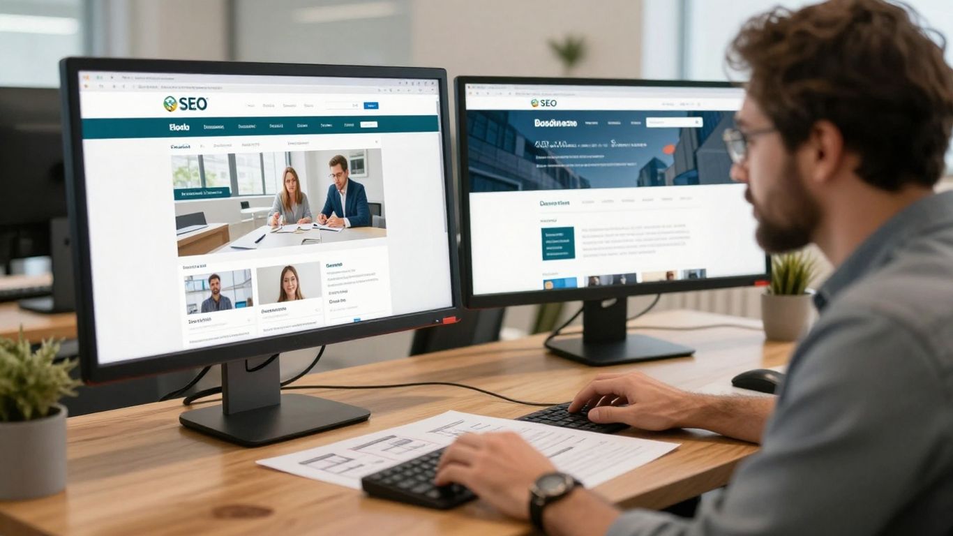 Profissionais analisando estratégia de SEO