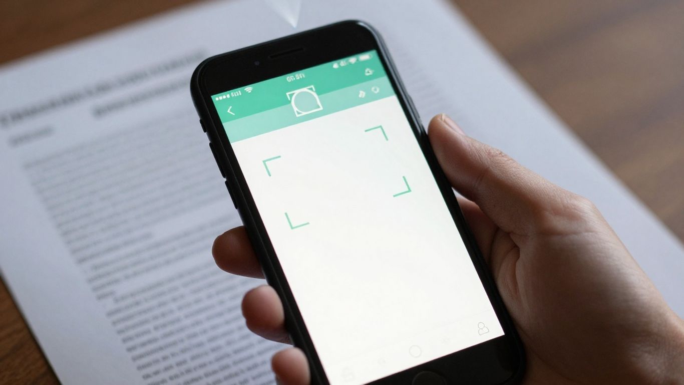 Phone scanning a document to convert to Word.