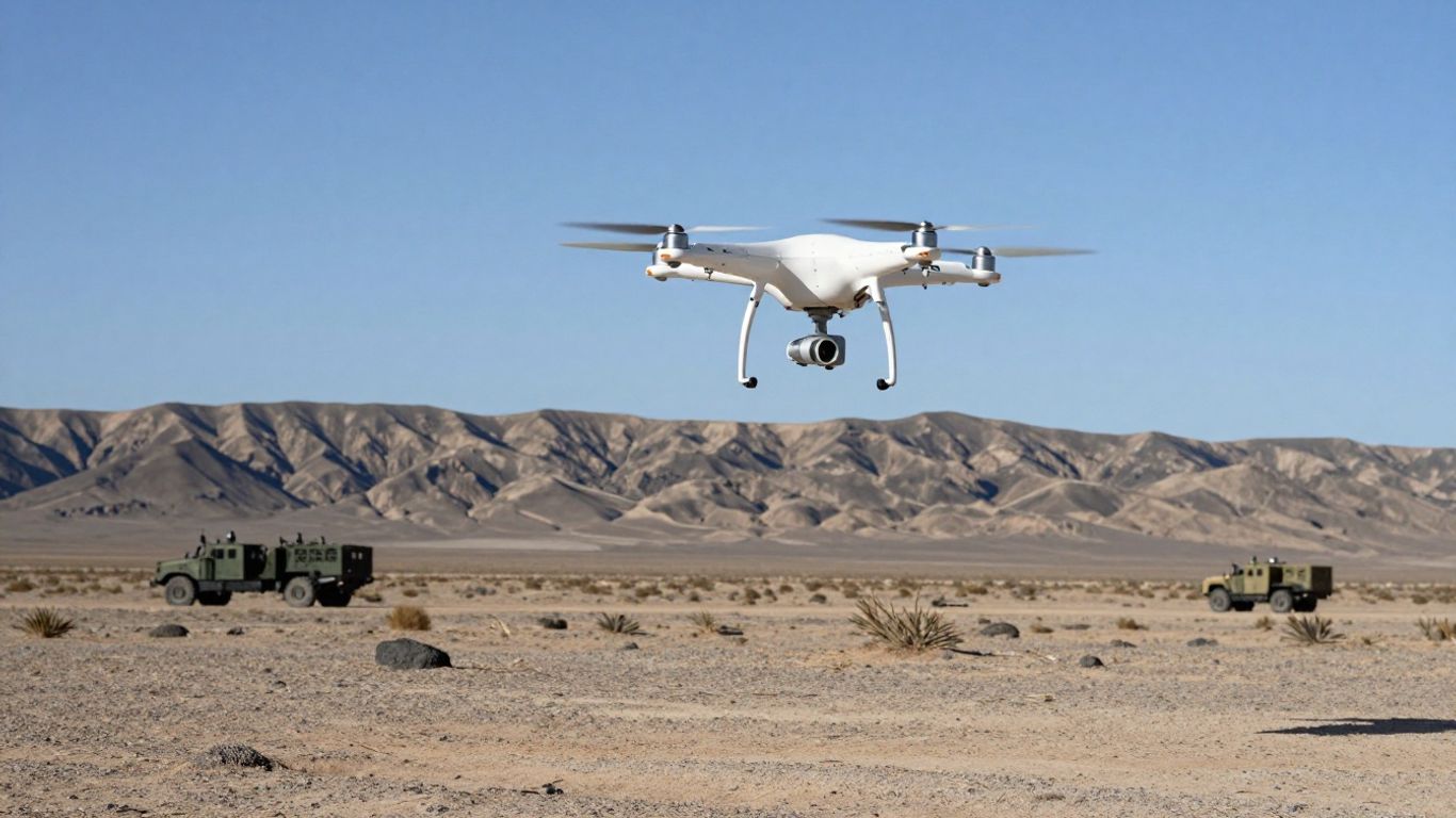 Quiet drone conducting aerial reconnaissance