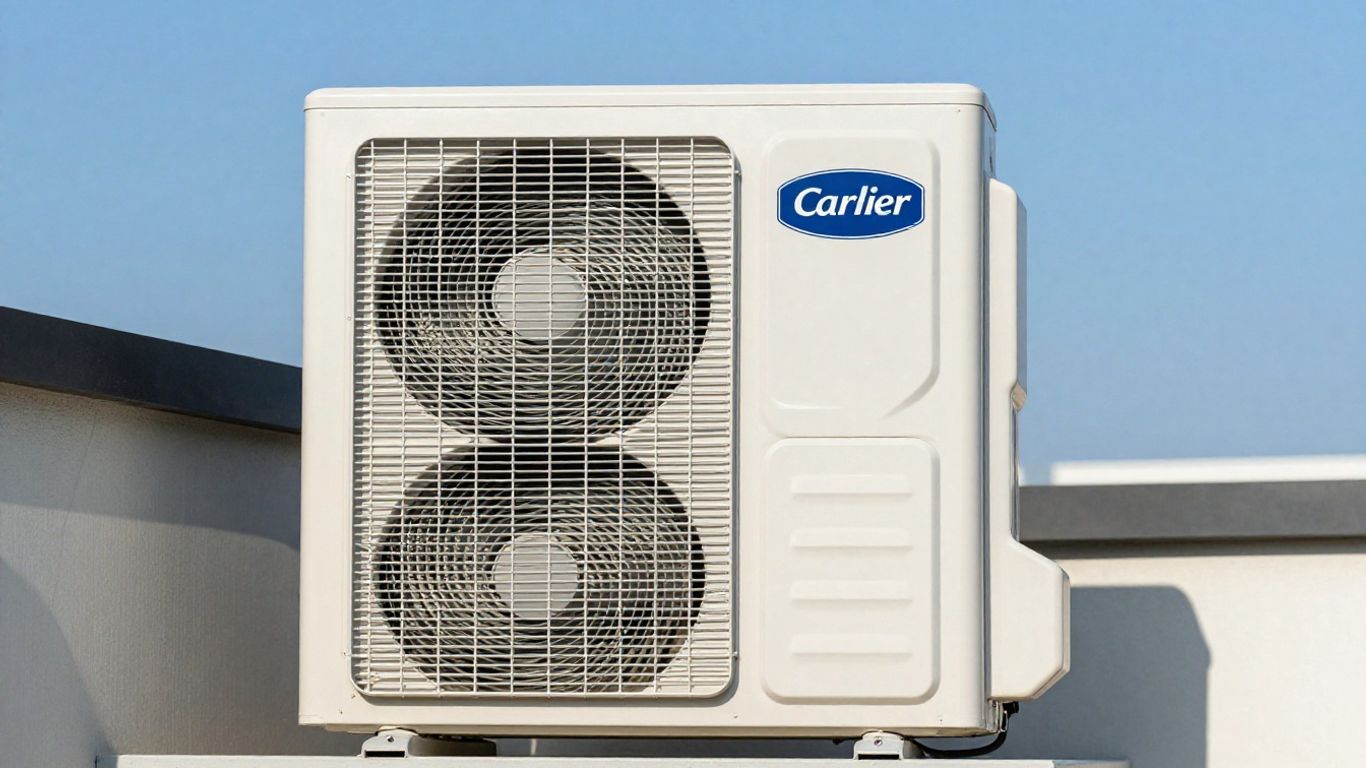 Carrier AC unit exterior, outdoor cooling system