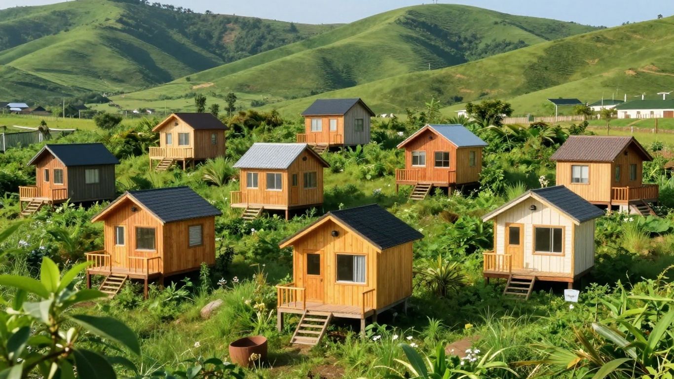 Tiny homes in a scenic, green community.