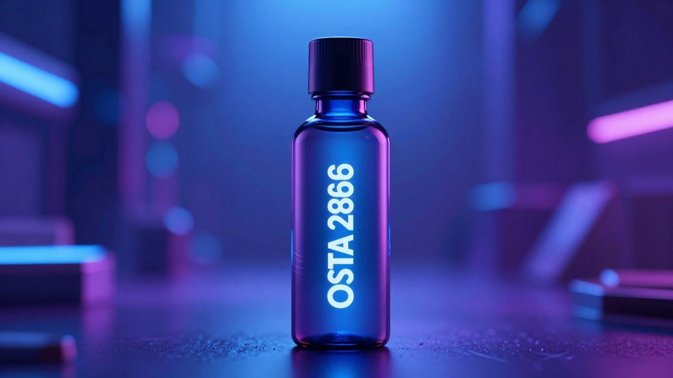 OSTA 2866 SARM bottle with futuristic glow