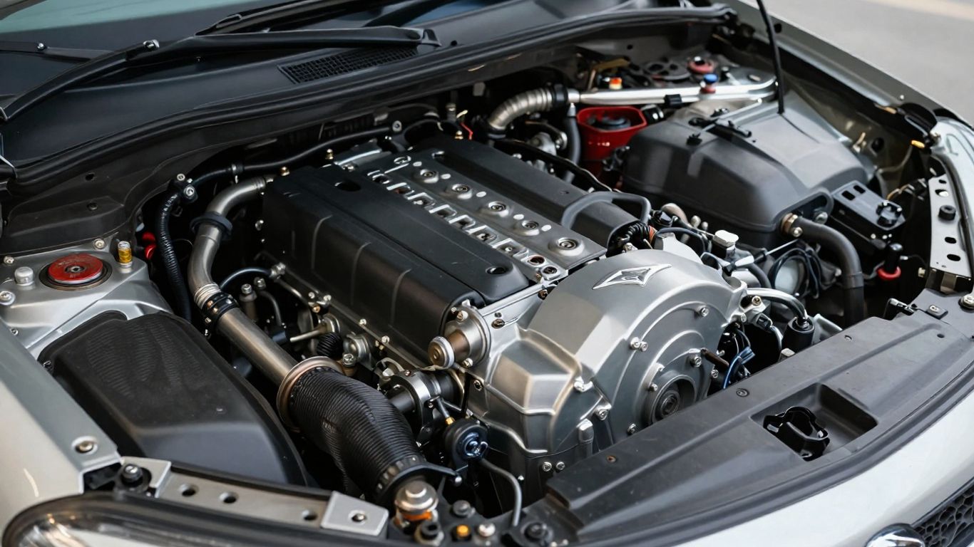 Suzuki engine bay with detailed components.