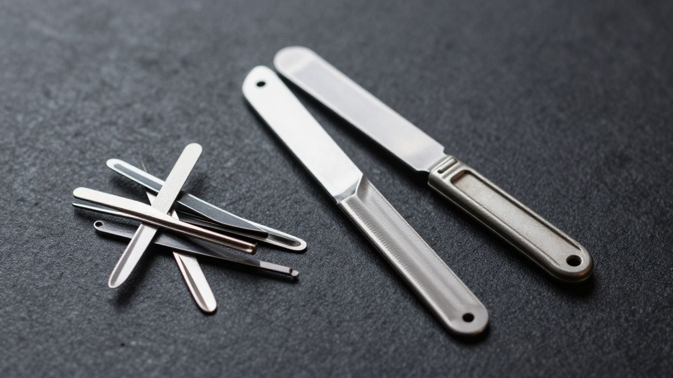 Single edge vs double edge razor blades on barber's counter.
