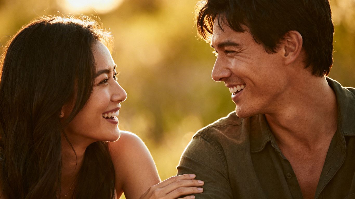 Couple sharing a moment of joy and connection.