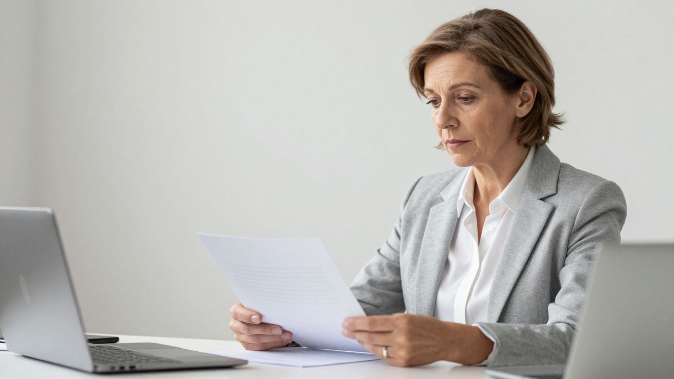 Bewerber prüft Unterlagen vor einem Gespräch