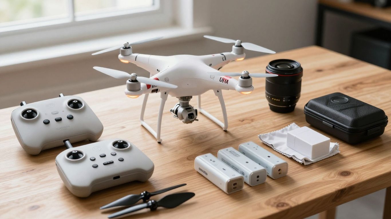 Phantom drone kit with controller and batteries