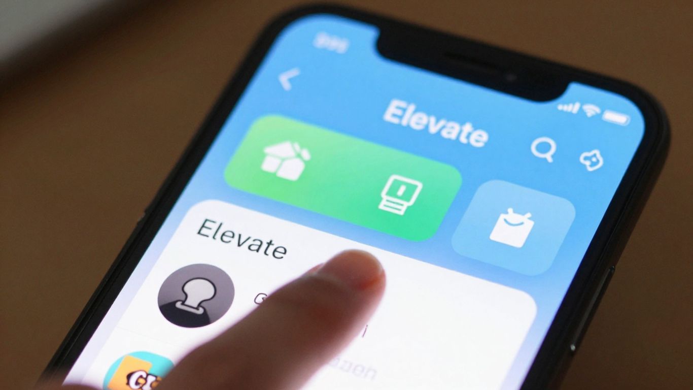 Tela do aplicativo Elevate em um smartphone moderno.