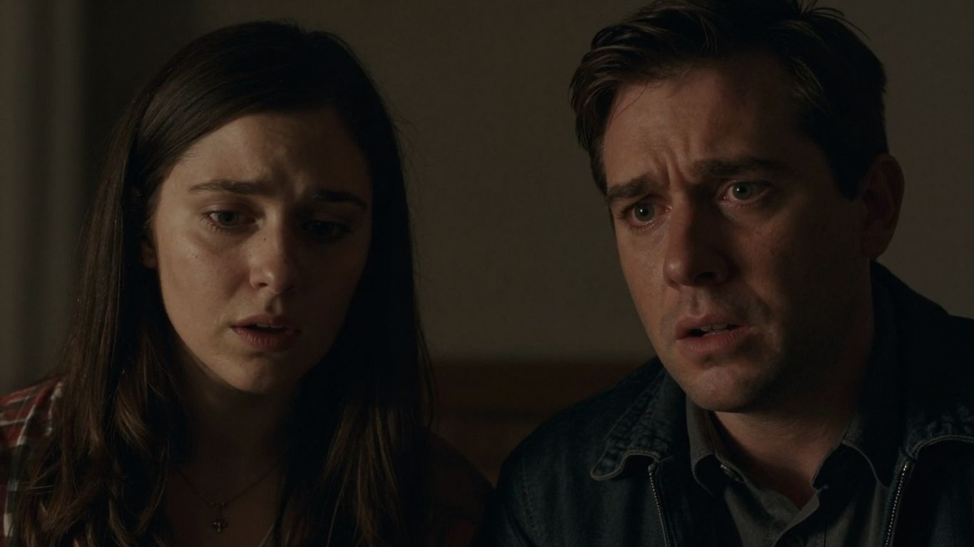 Actors in a dramatic, emotionally charged scene.