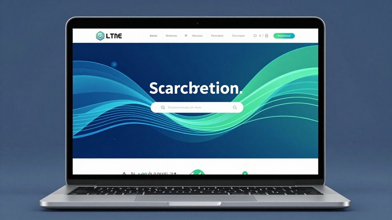 Modern website design on a laptop screen.