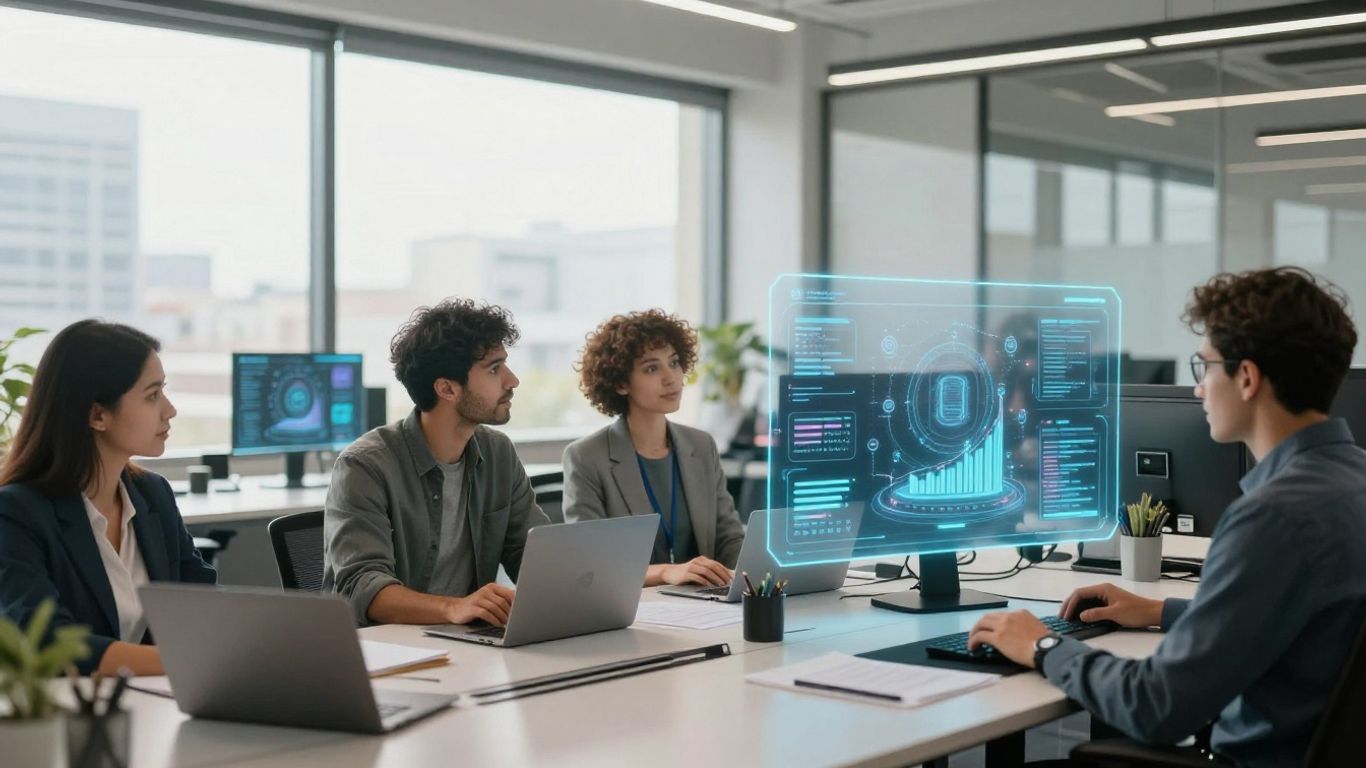 Small business owners using AI for automation.