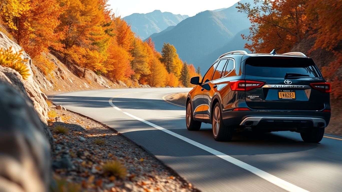 SUV on winding mountain roads