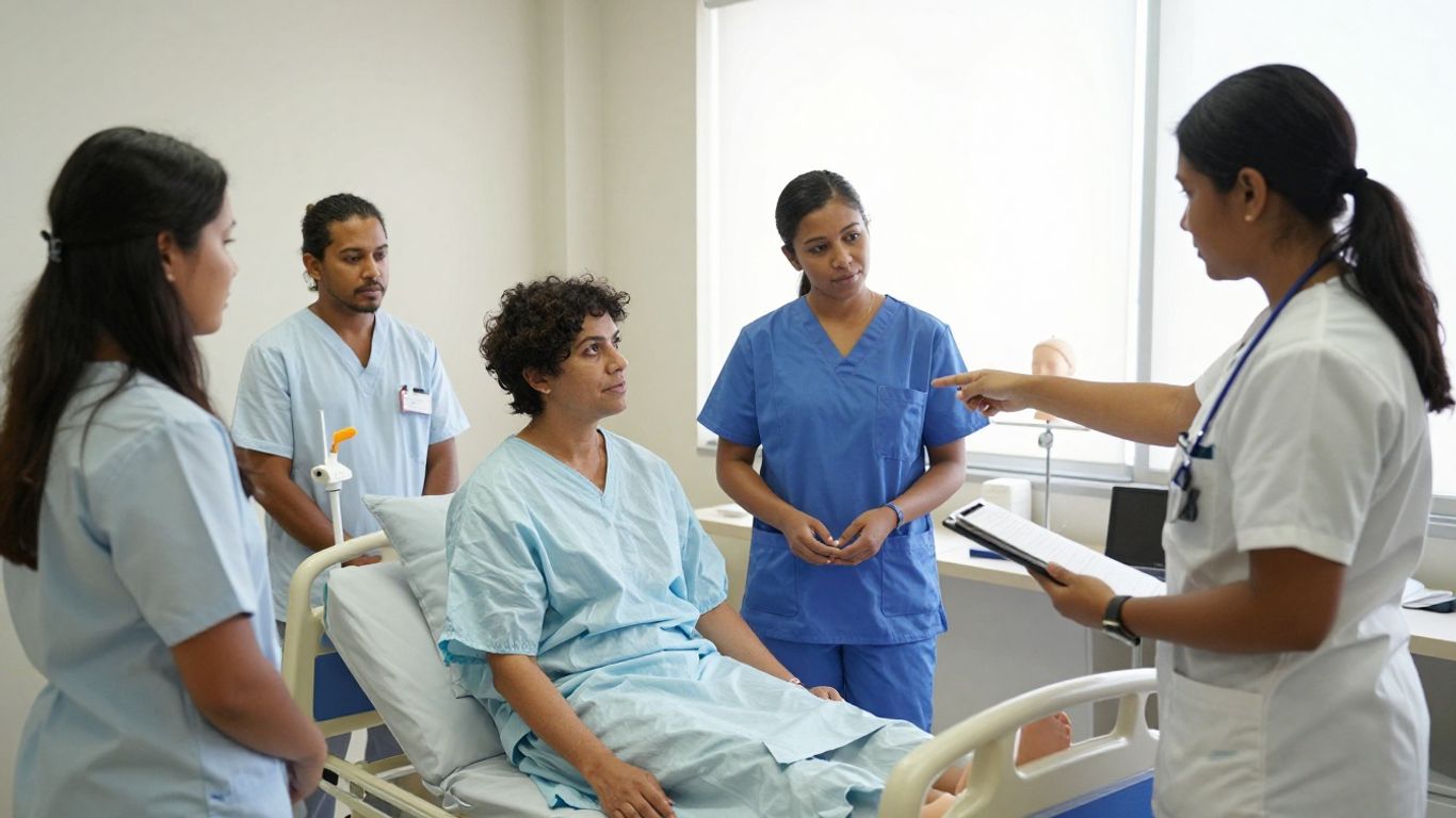Students practicing CNA skills in an Oahu lab