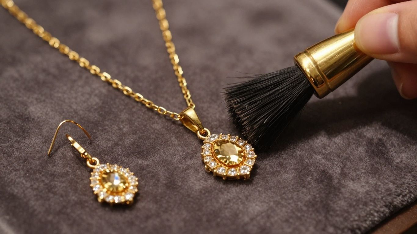 Nettoyage de bijoux en or, gros plan sur un collier scintillant.