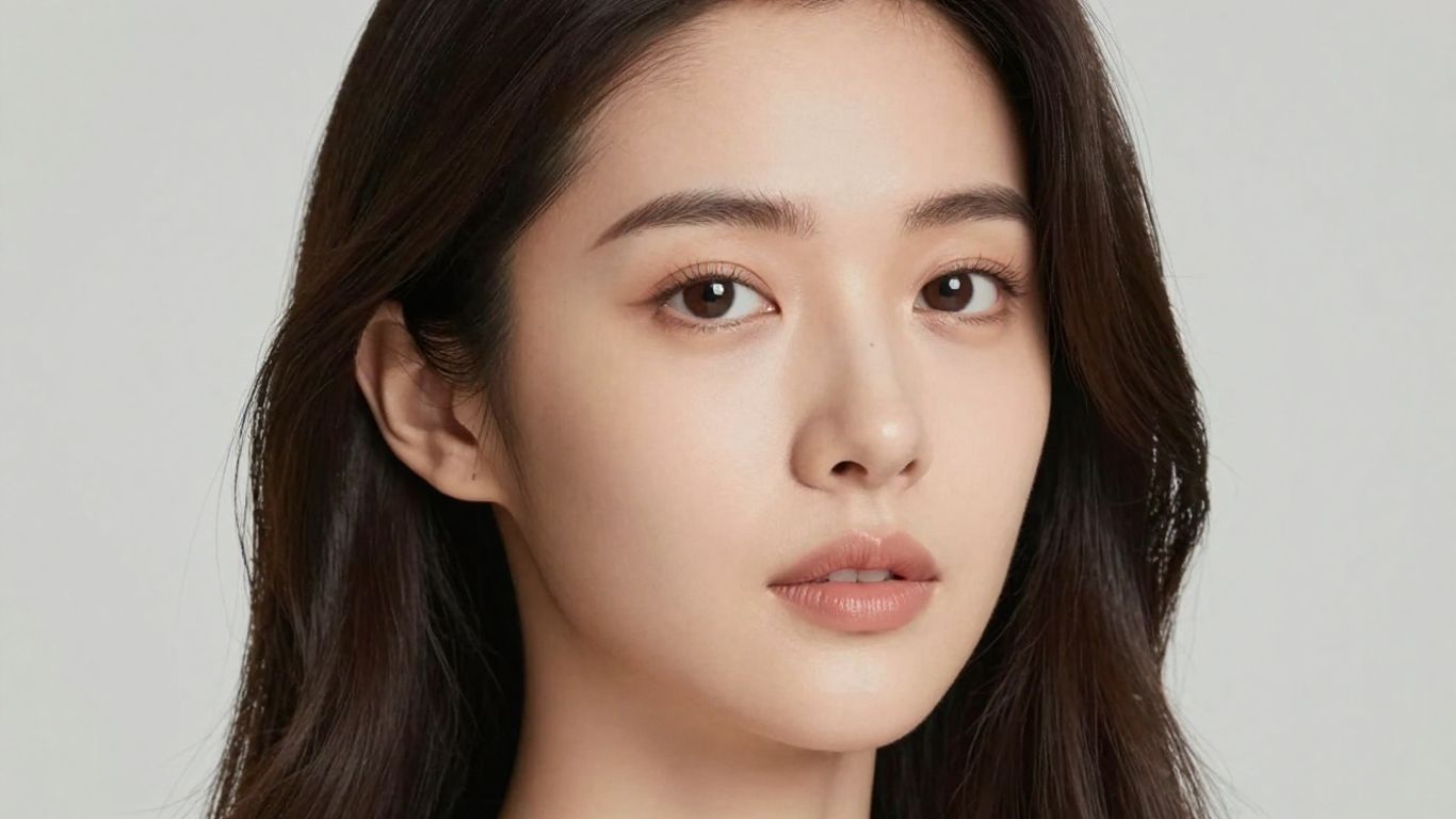 Woman with refined facial features after a facelift.