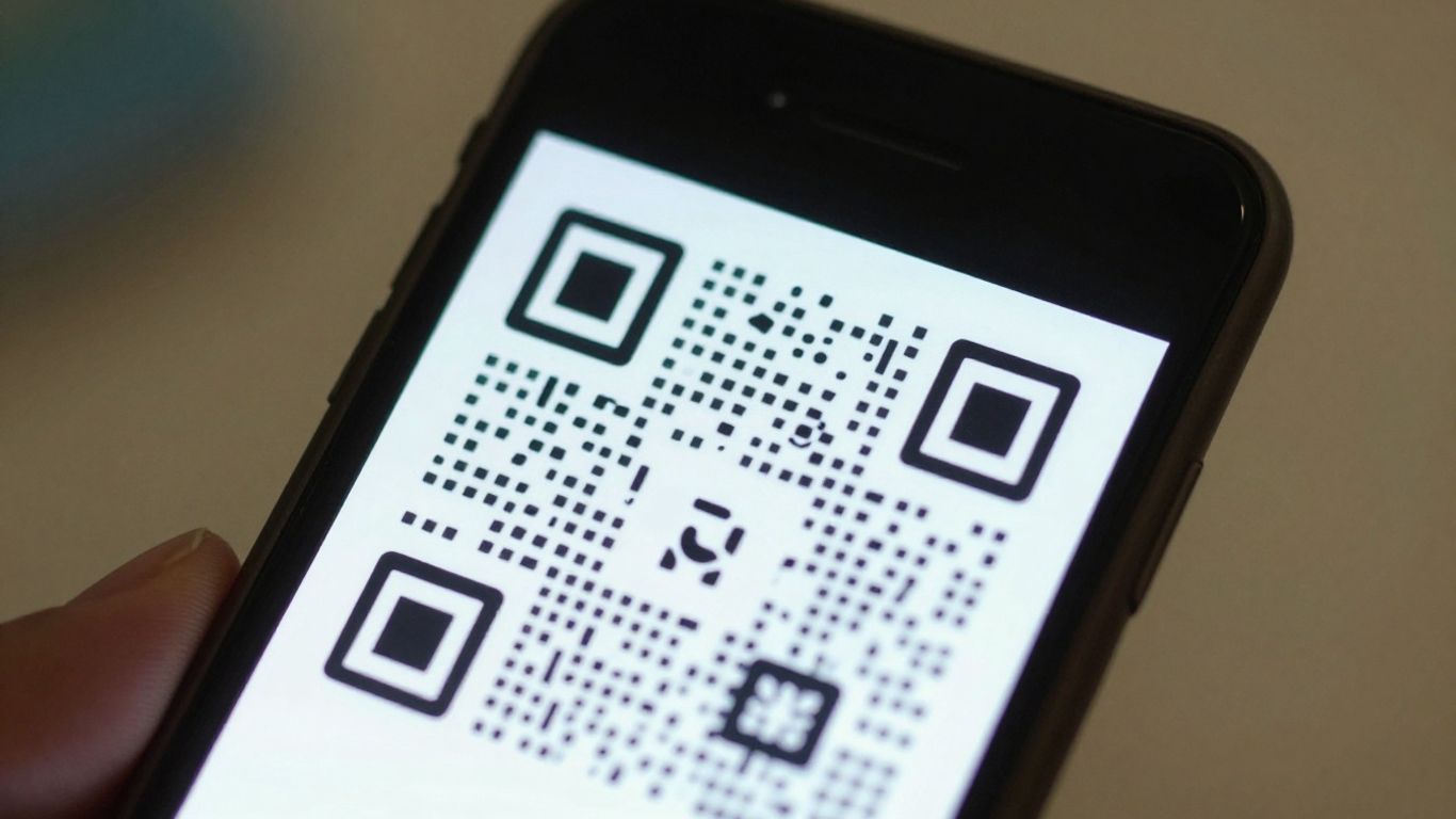 iPhone scanning a QR code.
