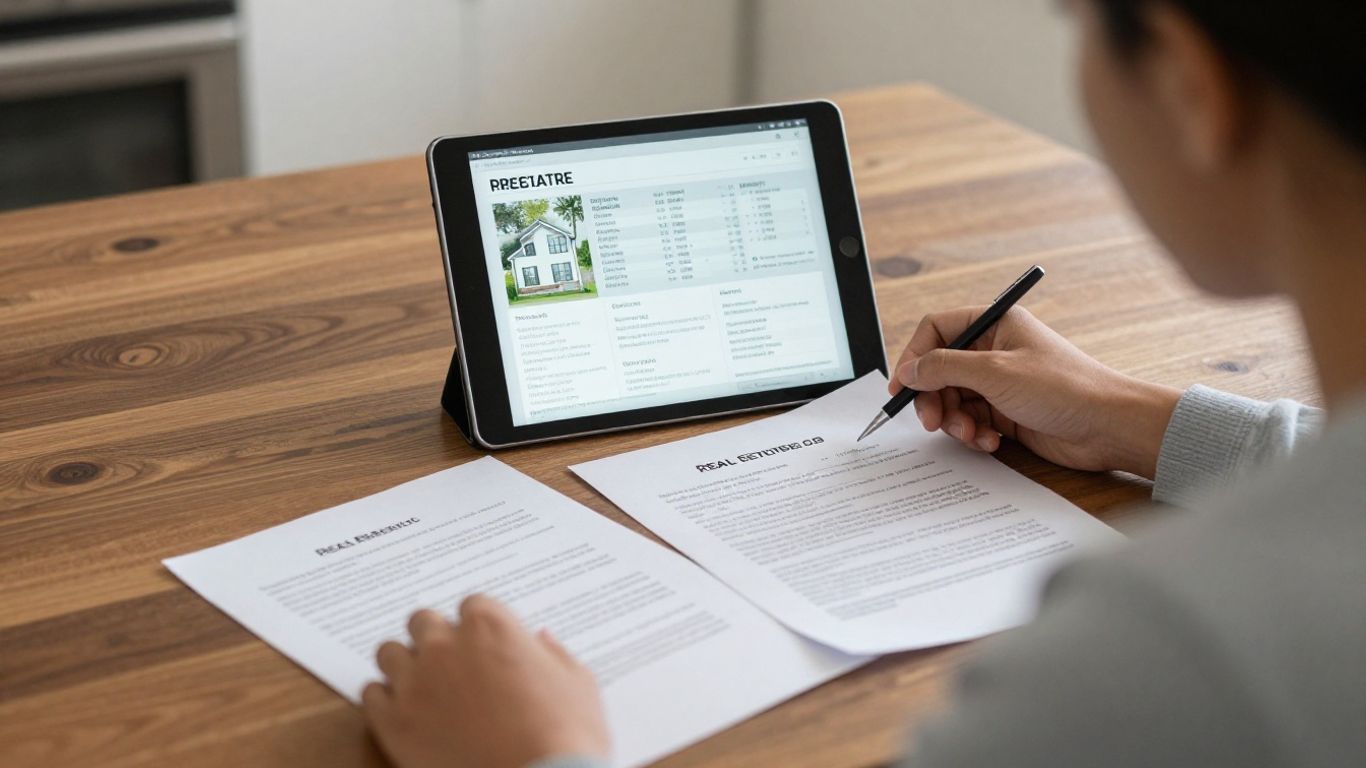 Seller evaluating transaction documents in their office