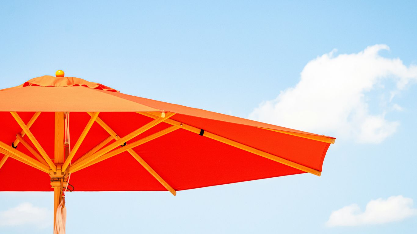 Outdoor patio umbrellas at commercial event