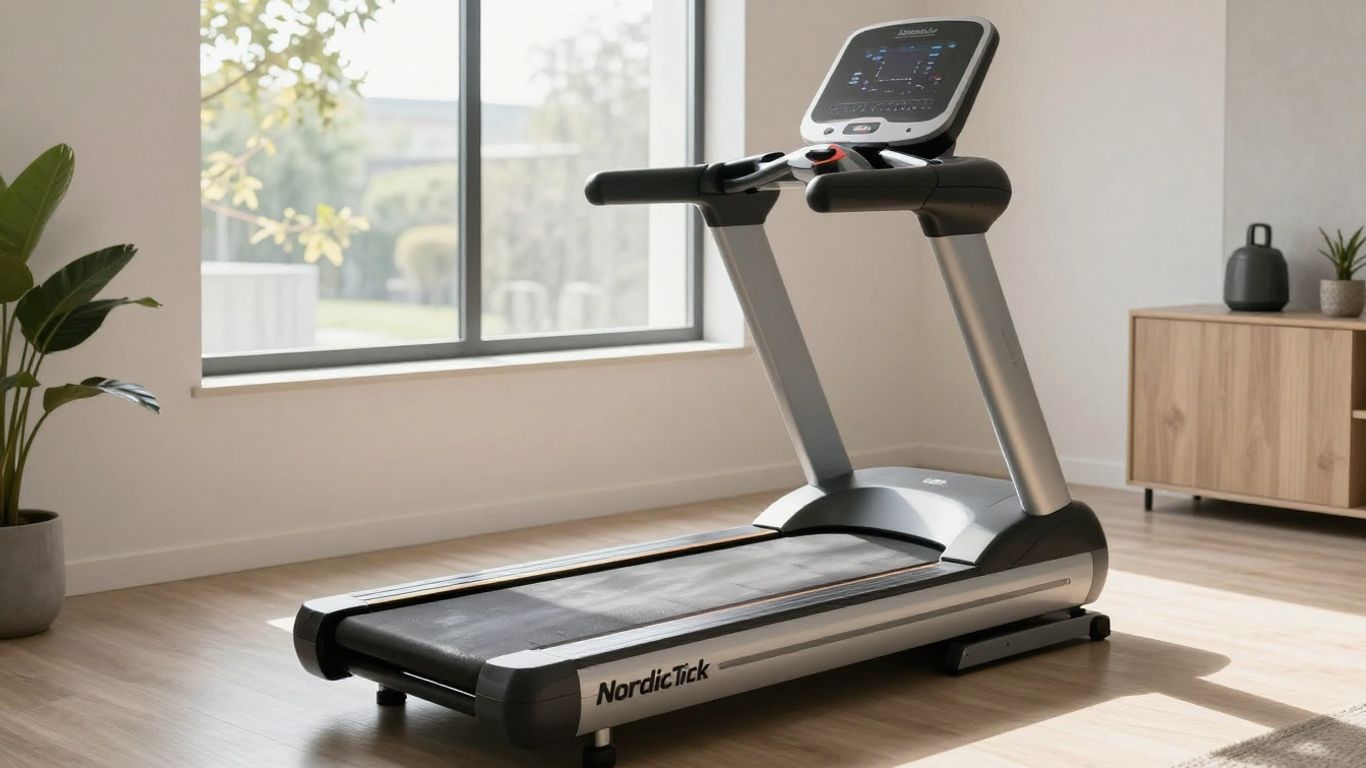 NordicTrack incline trainer in a home gym