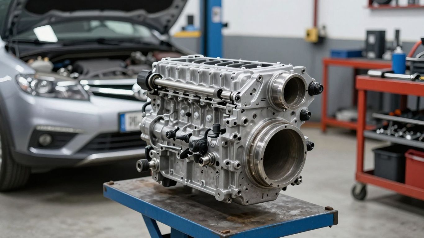 Replacement engine prepared for installation