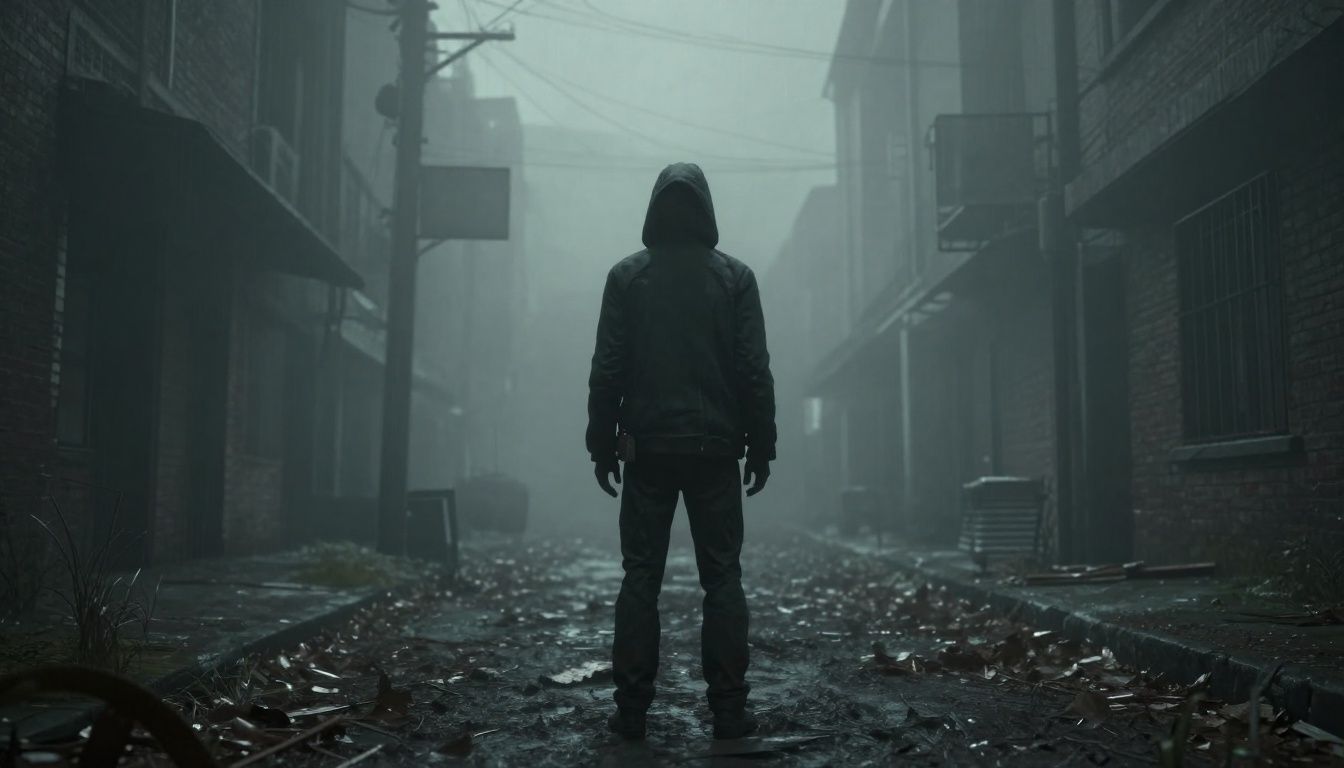 Capa de Silent Hill 2 mostrando o protagonista James Sunderland caminhando na neblina