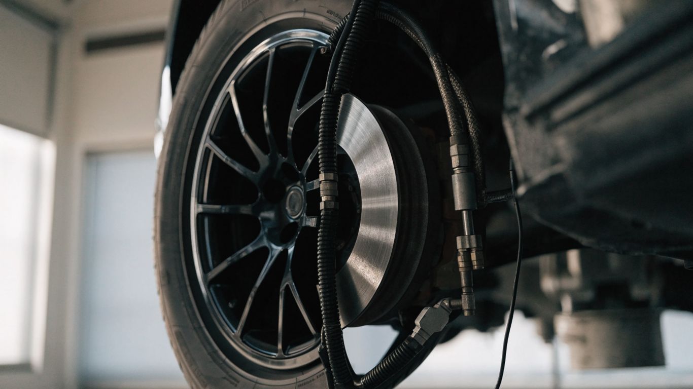 ABS sensor and control components near wheel