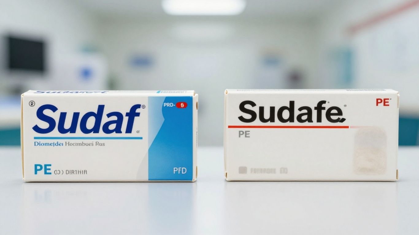 Sudafed vs. Sudafed PE boxes