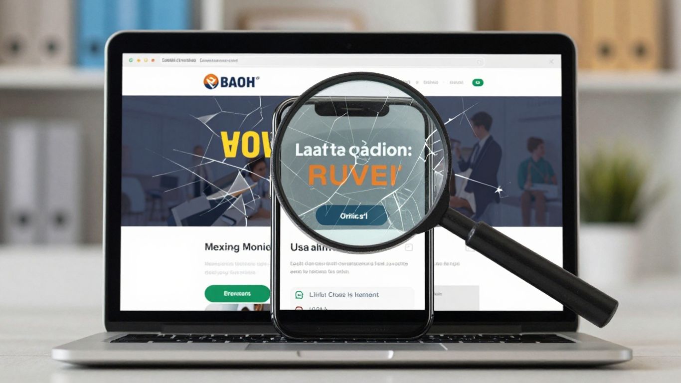 Broken website contrasted with a functional mobile view.