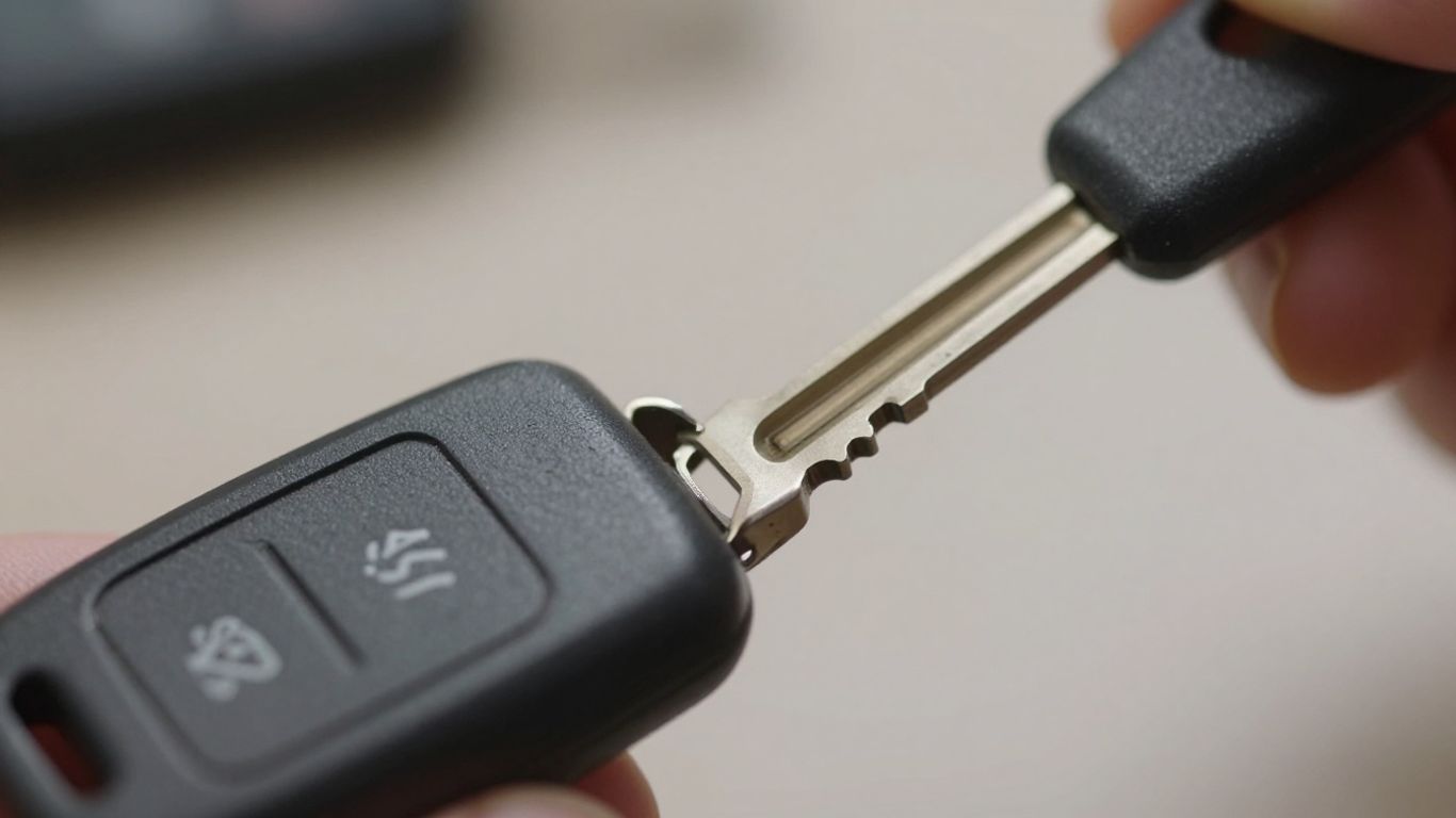 Locksmith cutting a car key