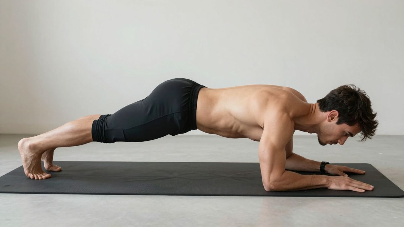 Person doing a forearm plank exercise.