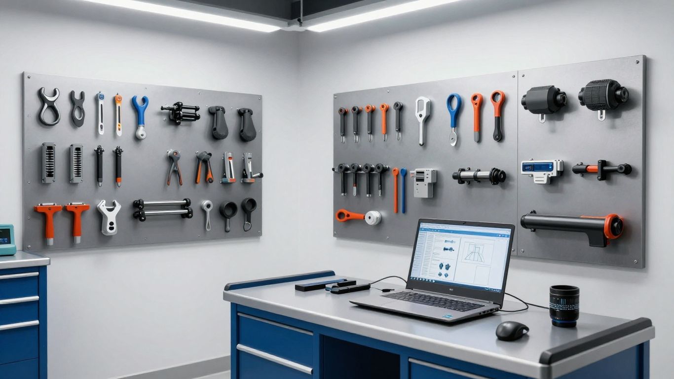 Interior view of modern automotive garage shop